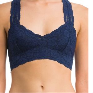 Free people bralett nwt, size L color navy